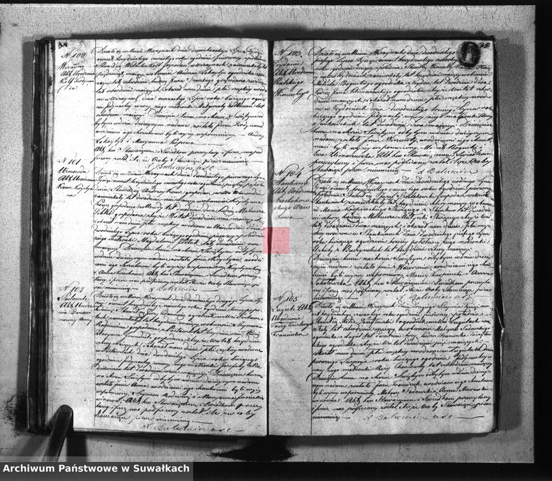 image.from.unit.number "Duplikat parafii wiżayńskiey urodzonych, zaślubionych i umarłych 1834 roku"