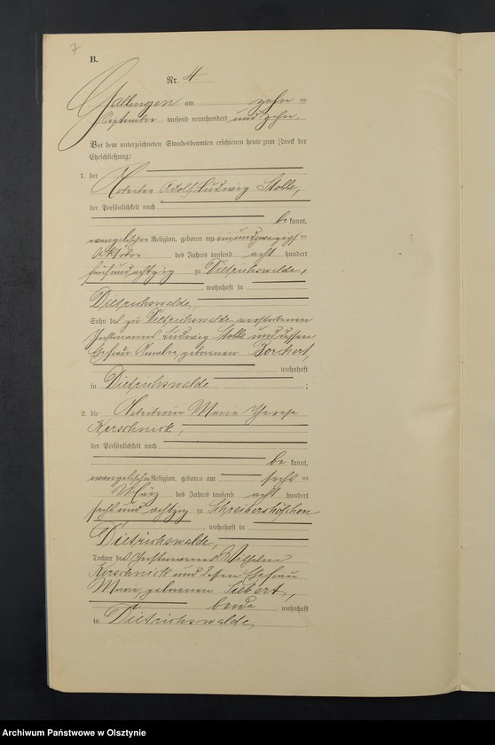 Obraz 10 z jednostki "Heiraths-Neben-Register Nr 1 - 11"