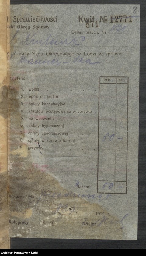 Obraz 10 z jednostki "Hersch Leib Brauner i S-ka - sprzedaż towarów manufakturowych i galanterji"