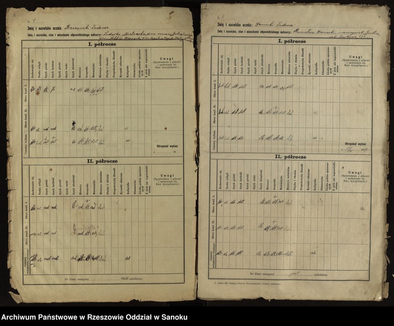 Obraz z jednostki "Katalog klasowy z roku szkolnego 1916/17"