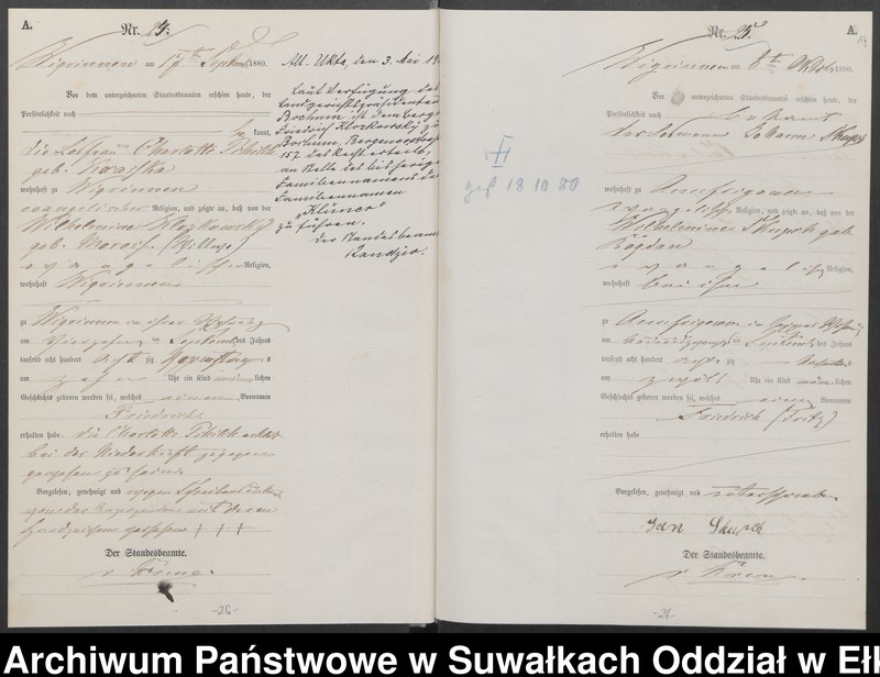 image.from.unit.number "Geburts-Haupt-Register des Königlich Preussischen Standes-Amtes Guszianka Kreis Sensburg"