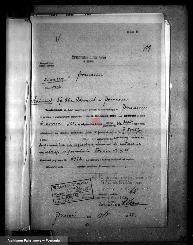 Obraz 15 z jednostki "Firma "Akwawit" Towarzystwo Akcyjne W Poznaniu nr woj. 2219"
