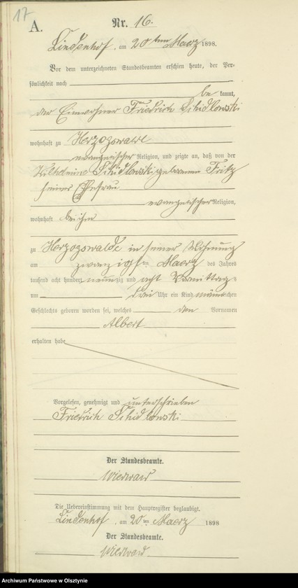 image.from.unit.number "Geburts-Neben-Register Nr 1 - 24 /Fragment księgi/"