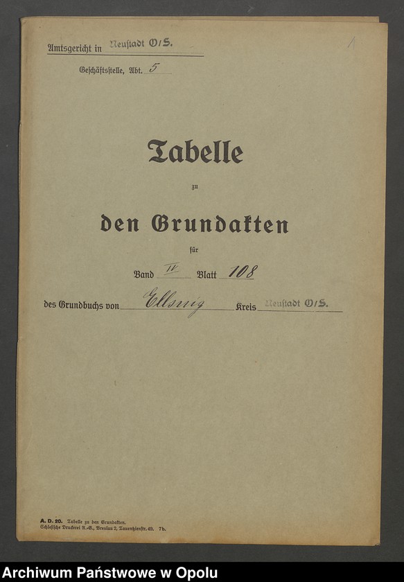 Obraz 3 z jednostki "Grundakten für Band IV Blatt 108 des Grundbuchs von Ellsnig Luise Reimann"