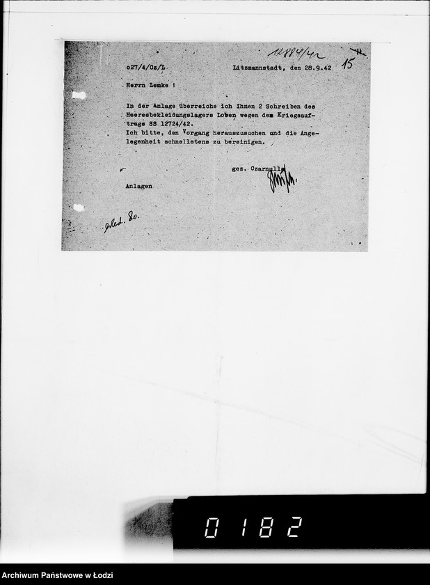 Obraz 19 z jednostki "5234 Kriegsauftrag SS-12884/42 Winter 1.158 St.Fusssäcke H.B.A.Berlin"