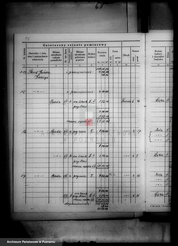 Obraz 20 z jednostki "Ostateczny rejestr pomiarowy i nowy kataster obrębu Śmielin i Kraczki powiatu wyrzyskiego majątek Samostrzel"