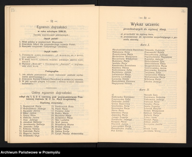 image.from.unit.number "Sprawozdanie Dyrekcji Państw.[owego] Seminarjum Nauczycielskiego Żeńskiego w Kołomyi za rok szkolny 1930/31"