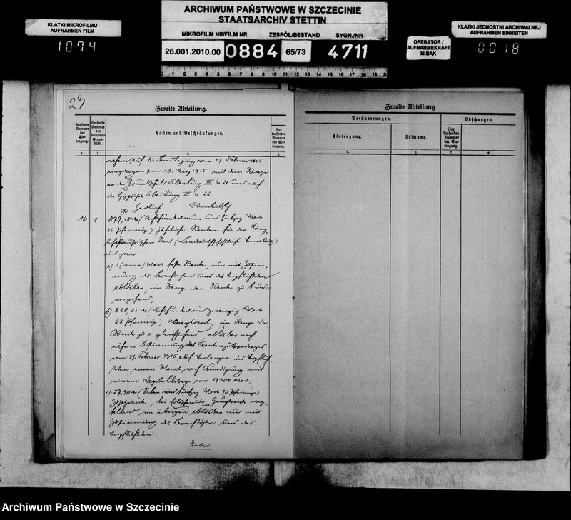 image.from.unit.number "Besitzfestigung des Grundstücks des Landwirts Erwin Müller in Kleschinz Kreis Stolp"