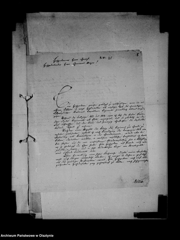image.from.unit.number "/Schriftwechsel des Kommandeurs der 2 Kavalerie- Brigade Gf. Karl Lehndorff u. a. /"