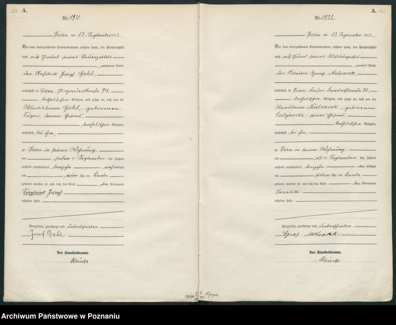 Obraz 13 z jednostki "Księga miejscowa urodzeń tom V [Rejestr główny urodzeń]"