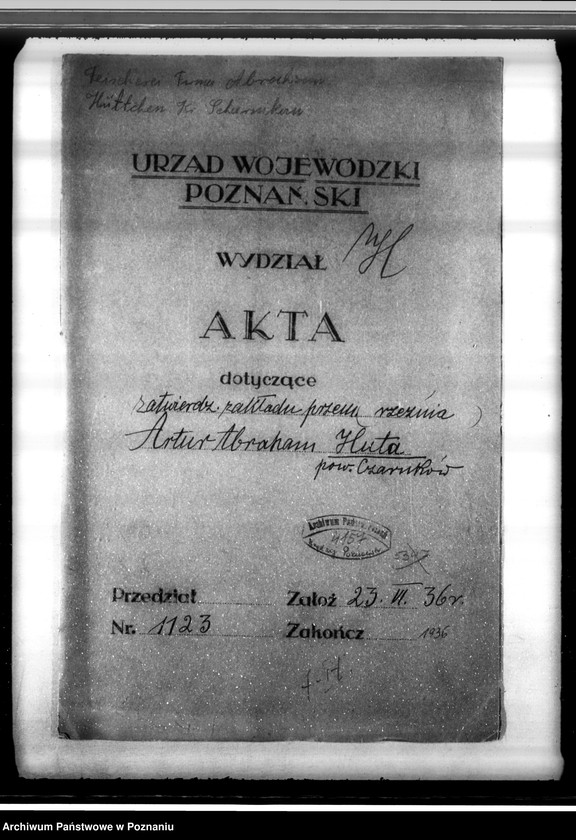 Obraz 4 z jednostki "Zatwierdzenie zakładu przemysłowego /rzeźni/ Artura Abrahama w Hucie pow. czarnkowski"