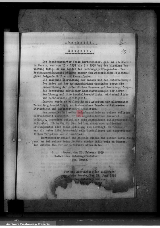 Obraz 17 z jednostki "Bewerbungen um Amtskommissarstellen"