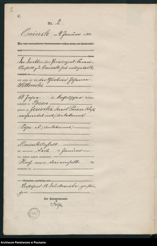 Obraz 5 z jednostki "Sterbe-Haupt-Register"