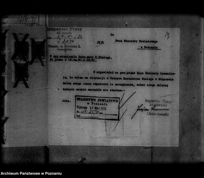 Obraz 12 z jednostki "Zatwierdzenie wytwórni waty K. Biały w Stęszewie powiat poznański"