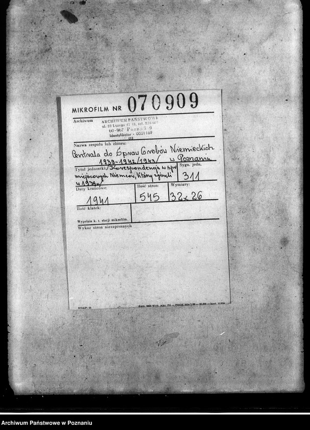 Obraz 2 z jednostki "Korespondencja w sprawie miejscowych Niemców, którzy zginęli w 1939 roku"