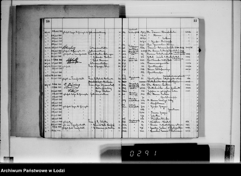 Obraz 9 z jednostki "Textil-Lagerverwaltung Getto [Książka magazynowa towarów wychodzących z Getta]"