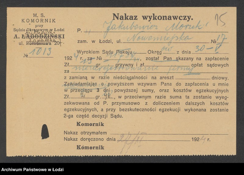 Obraz 17 z jednostki "Moszek Jakubowicz- sprzedaż manufaktury"