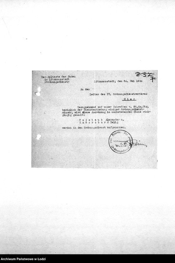 Obraz 10 z jednostki "[Rozkazy dzienne, zarządzenia i okólniki Komendy Służby Porządkowej skierowane do rewirów]"