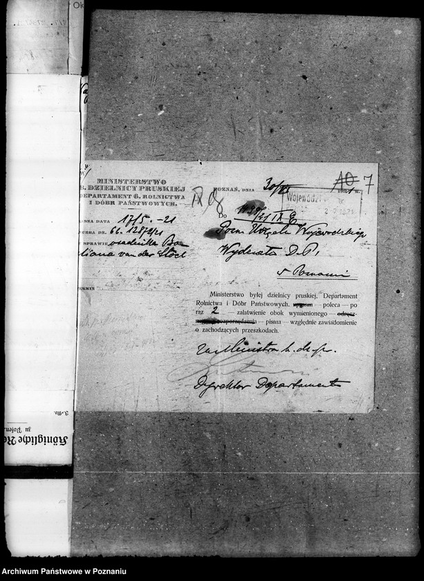 Obraz 12 z jednostki "Sprawy agrarnej reformy Główny Urząd Ziemski w Warszawie Przyszły Okręg Urząd Ziemski w Poznaniu"