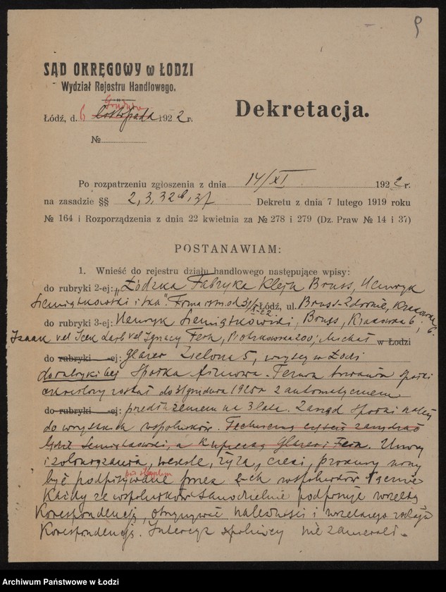 Obraz 11 z jednostki "Łódzka Fabryka Kleju – Brus, Henryk Siemiątkowski i S-ka"