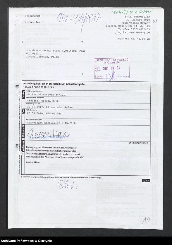 image.from.unit.number "Akta zbiorcze urodzeń z 1917 roku"