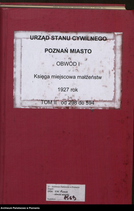 Obraz 2 z jednostki "Księga miejscowa małżeństw tom II [Rejestr główny małżeństw]"