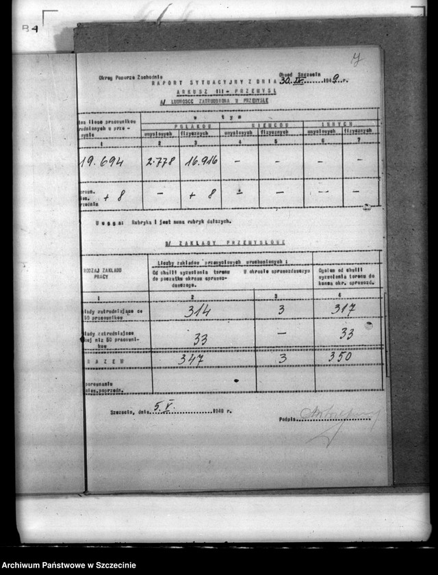 Obraz 7 z jednostki "Statystyka ludnościowa. Zatrudnienie i wartość produkcji zakładów z terenu miasta Szczecina"