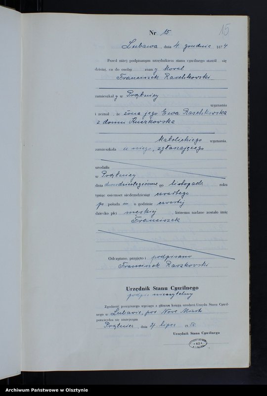 image.from.unit.number "Księga urodzeń Nr 1 - 18,1 - 46,1 - 47,1 - 49,1 - 52 i 1 - 51/przepisana w języku polskim z oryginału niemieckiego w dniach 18.06.1950 - 7.08.1950/"