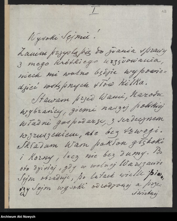 image.from.unit.number "Exposé I. J. Paderewskiego (bruliony) oraz wyciąg ze sprawozdania z 3-go posiedzenia Sejmu Ustawodawczego"
