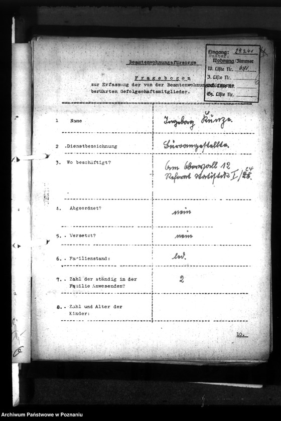 Obraz 10 z jednostki "Wohnungszuweisungen für Deutsche. Verdrängung der Polen."