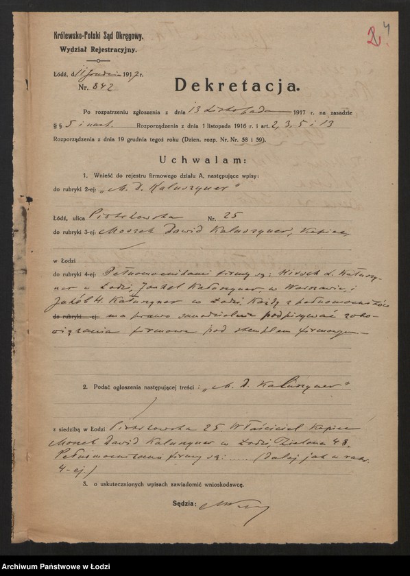 Obraz 6 z jednostki "Moszek Dawid Kałuszyner- skład skóry"