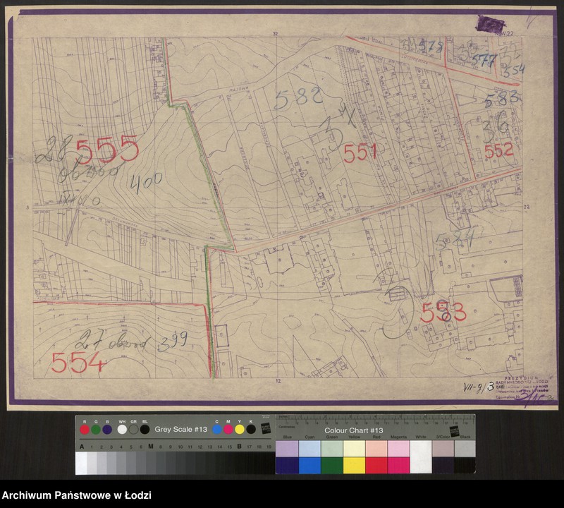 Obraz 1 z jednostki "Plan m. Łodzi 1:2000 z oznaczeniem podziału miasta na Obwody Komitetów Blok. Sekcja NW22"