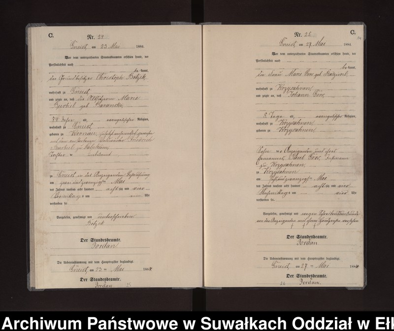 image.from.unit.number "Sterbe-Neben-Register des Königlichen Preussischen Standes-Amtes Gneist Kreis Loetzen"