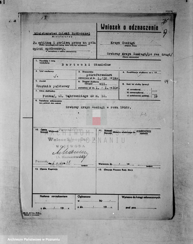 Obraz 14 z jednostki "/Wnioski o odznaczenia/"