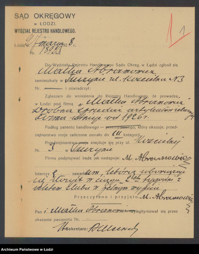 Obraz 3 z jednostki "Małka Abramowicz- drobna sprzedaż artykułów żelaznych w Tuszynie"