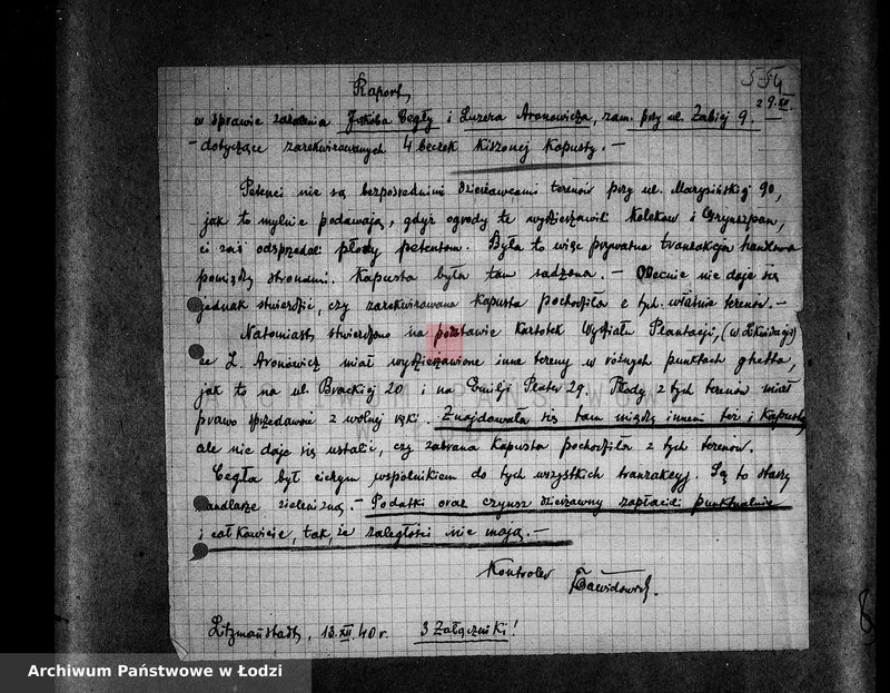 Obraz 7 z jednostki "[Zażalenia i donosy ludności getta, raporty kontrolerów]"