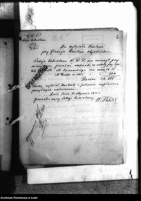 Obraz 5 z jednostki "Korespondencja Sekcji Budowlanej [z Komitetem Kontroli-rachunki, rozliczenia za wykonane prace]"