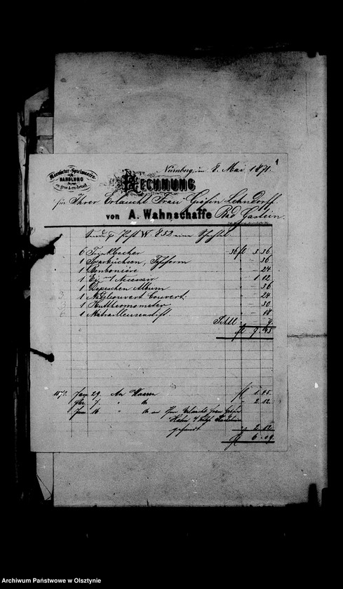 image.from.unit.number "/Beläge für die Ausgaben der Gfin Anna Lehndorff u. der Schlosskasse/"
