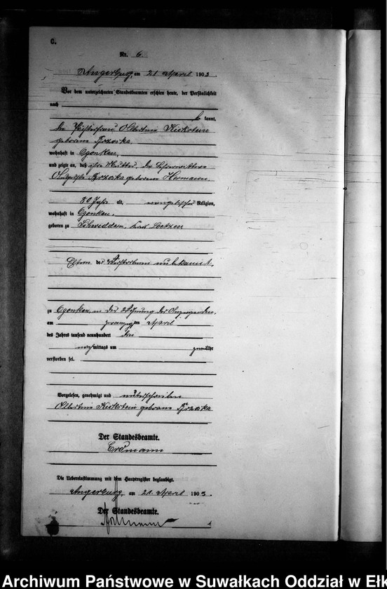 image.from.unit.number "Sterbe-Neben-Register des Preussischen Standes-Amtes Gross Strengeln Kreis Angerburg"