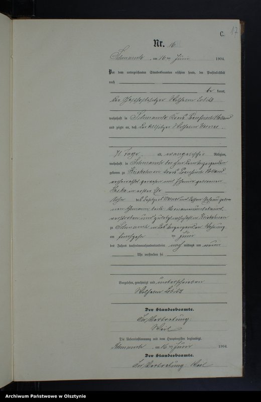 image.from.unit.number "Sterbe-Neben-Register Nr 1 - 27"