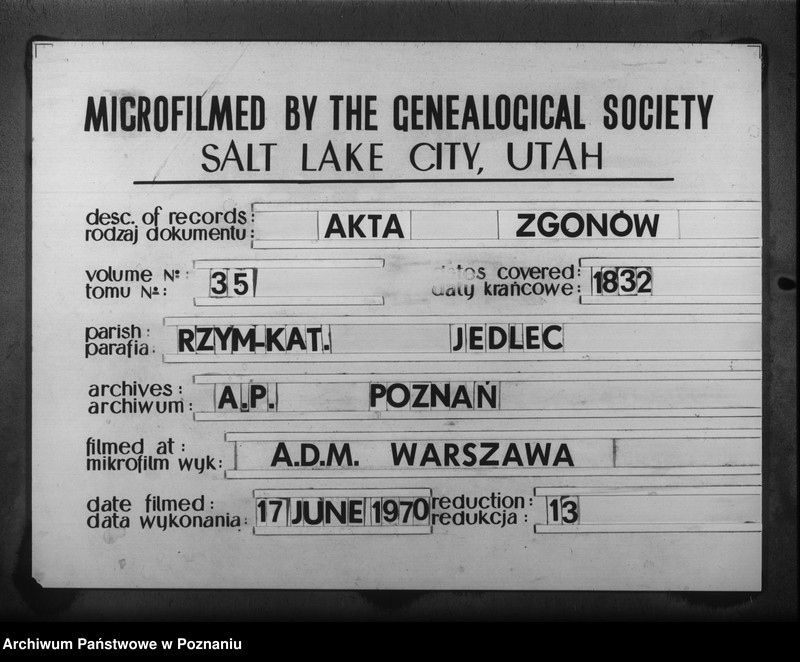 Obraz 1 z jednostki "Duplikat zmarłych"