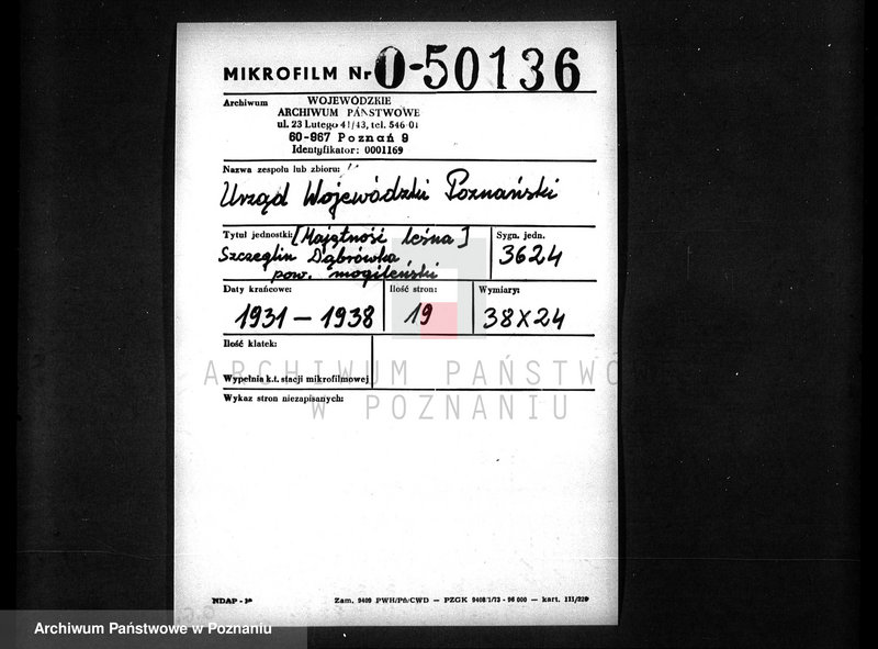 Obraz 2 z jednostki "Majętność /leśna/ Szczeglin Dąbrówka w powiecie mogileńskim"