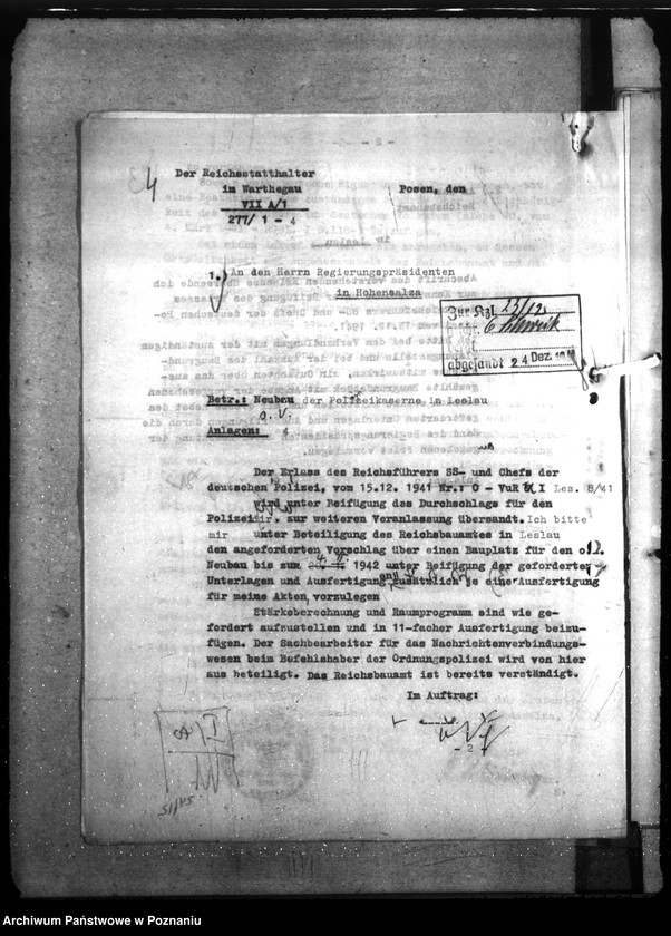 Obraz 10 z jednostki "Neubau - Polizeikaserne Leslau"