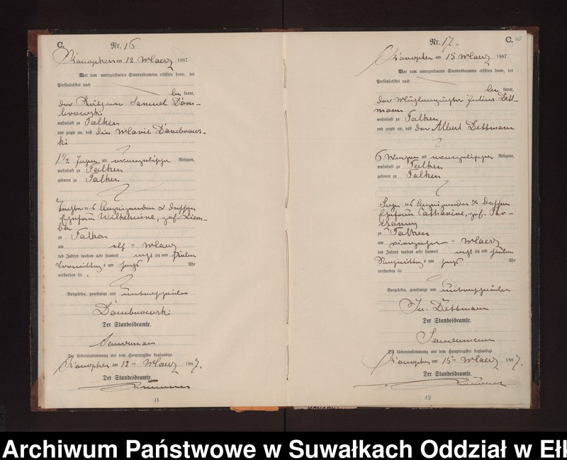 image.from.unit.number "Sterbe-Neben-Register des Preussischen Standes-Amtes Gr. Konopken Kreis Loetzen"
