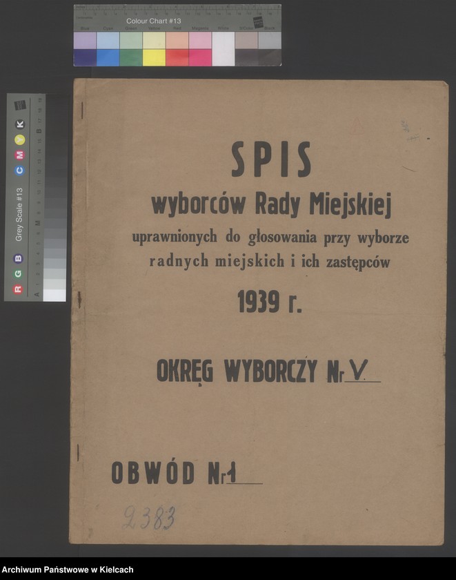 image.from.unit.number "Spis wyborców Rady Miejskiej uprawnionych do głosowania przy wyborze radnych miejskich i ich zastępców, Okręg wyborczy Nr V. Obwód Nr 1"