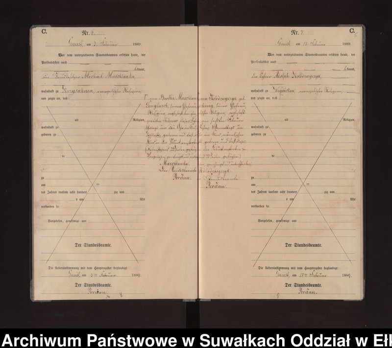 image.from.unit.number "Sterbe-Neben-Register des Königlichen Preussischen Standes-Amtes Gneist Kreis Loetzen"
