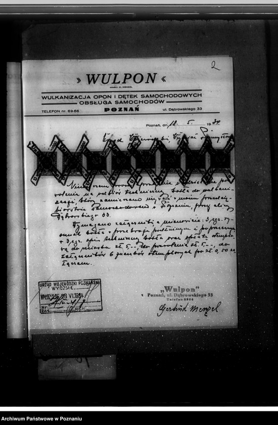 Obraz 6 z jednostki ""Wul-gum" Wulkanizacja opon i dętek samochodowych Poznań ul. Dąbrowskiego 33 G. Menzel nr woj. 6624"