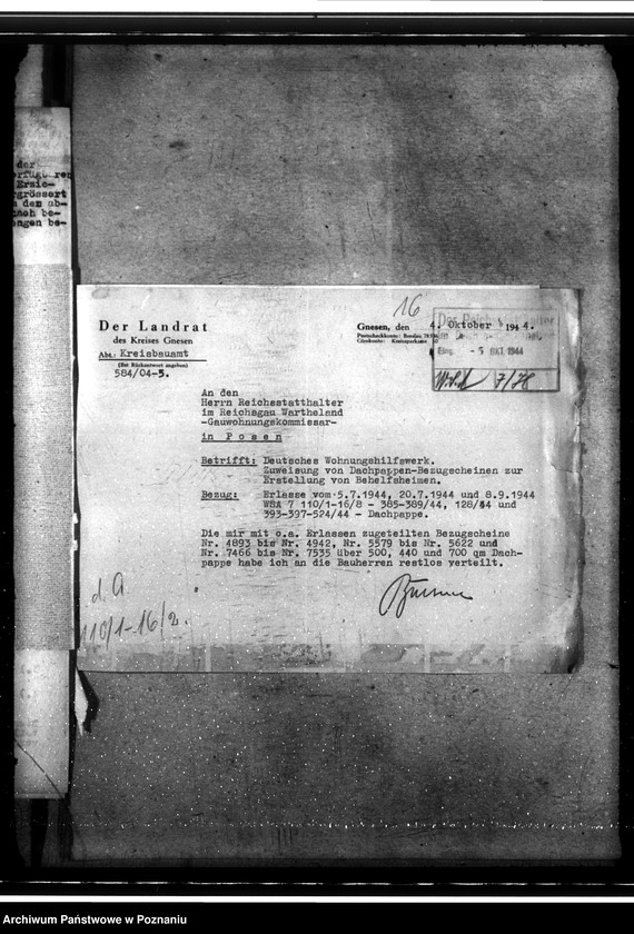 Obraz 20 z jednostki "Bau von Behelfsheimen im Kreise Gnesen (Gniezno)"