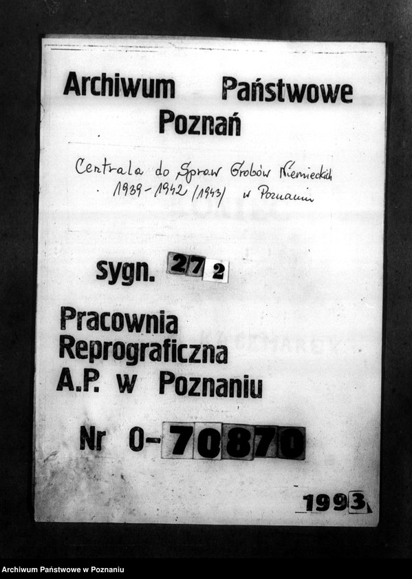 Obraz 1 z jednostki "Kreis Wielun (Wieluń). Korespondencja w sprawie miejscowych Niemców, którzy zginęli w 1939 roku"