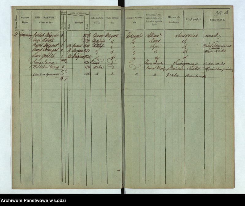 Obraz 12 z jednostki "[Księga ludności stałej Osada tkacka Łódka nr 1-168] "